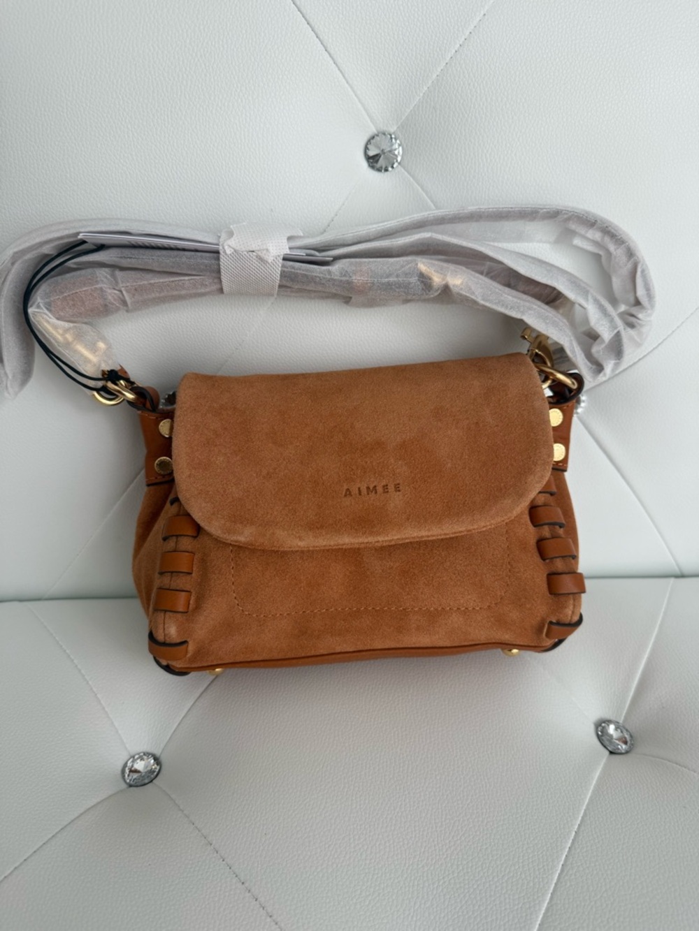Mini Aimee Kestenberg Brown Suede Crossbody Bag - Picture 6 of 11